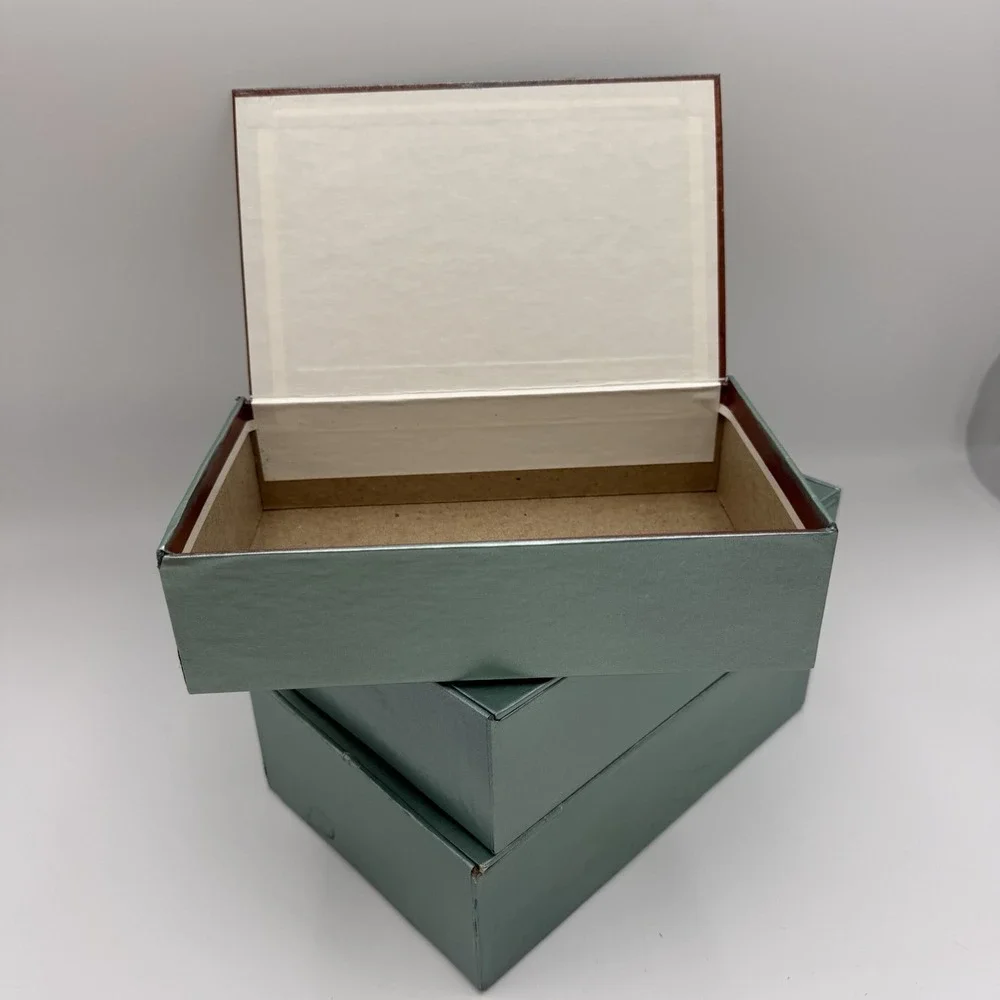 Nesting Decorative Cardboard Storage Boxes Set of 3 Lid Organizing DIY Decoupage